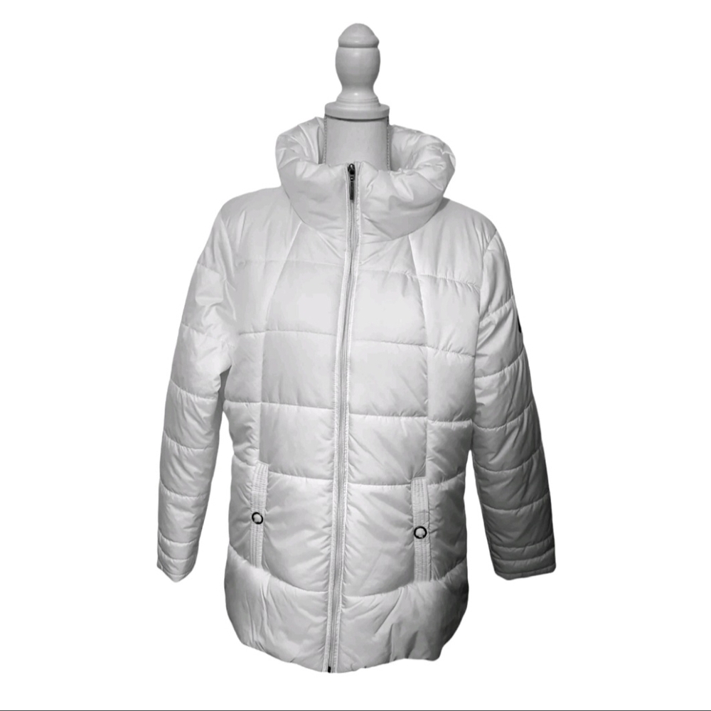 Womens Weatherproof White High Neck Puffer Jacket Size 2X